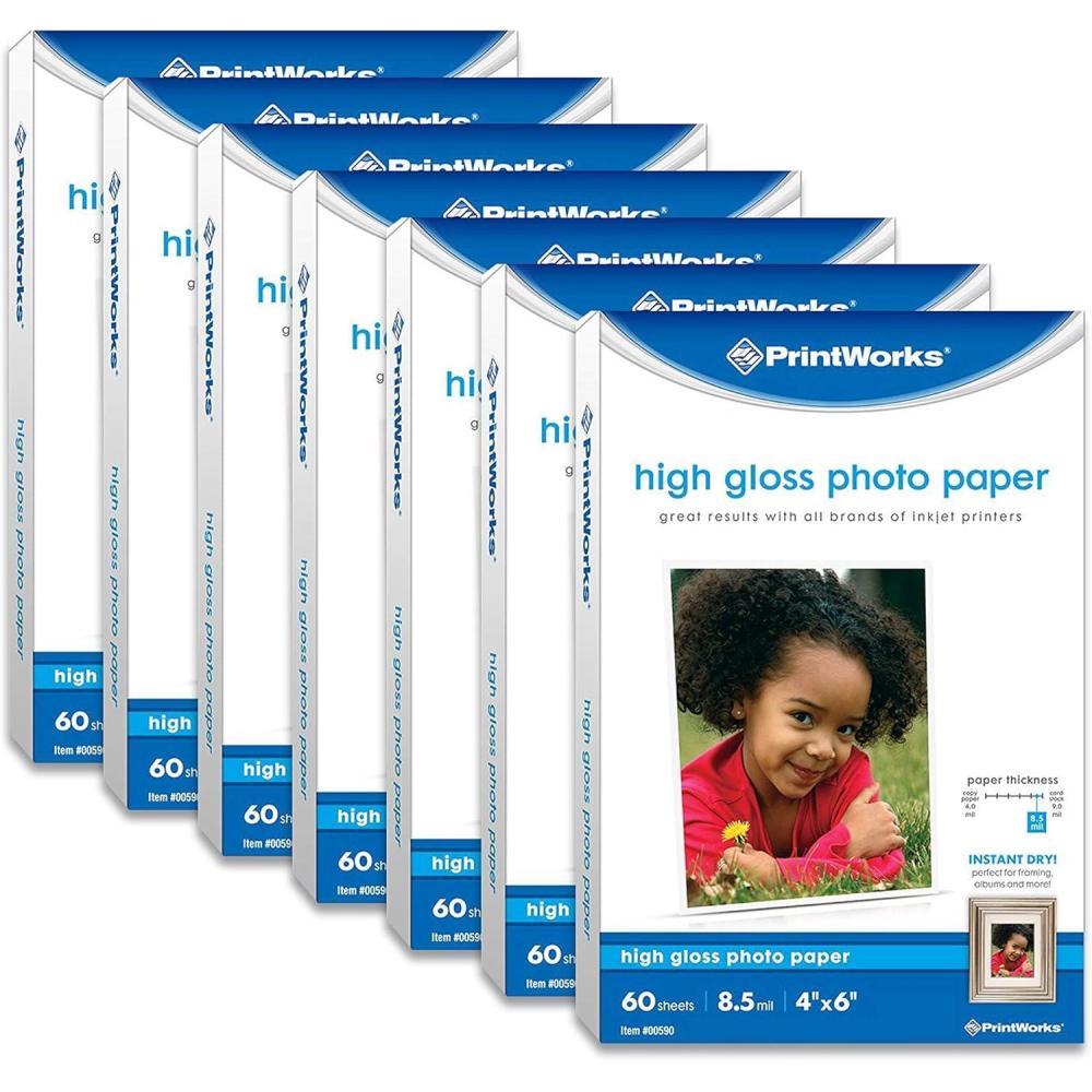 imagePrintworks High Gloss Photo Paper for Inkjet Printers 85 mil 15 Sheets 85 x 11 00547  White4 x 6