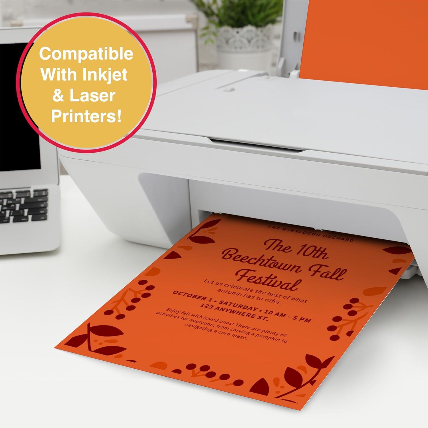 imagePrintWorks Autumn Cardstock 85quot x 11quot  200 Sheets  5 Assorted Fall Cardstock Colors  Ideal for School ampamp Craft Projects  67 lb147 gsm ampamp 65 lb176 gsm  Made in the USA 00598