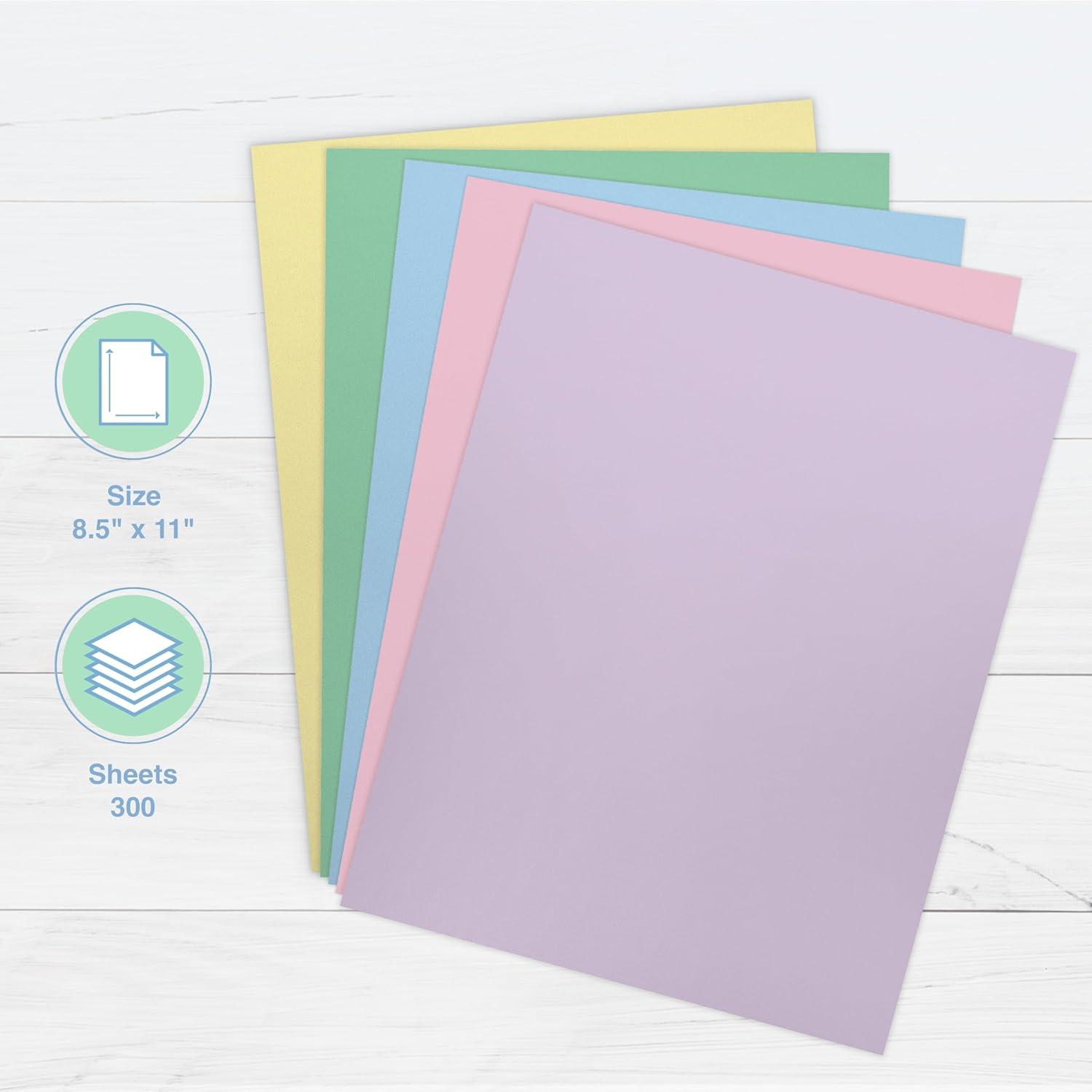 imagePrintWorks Easter Paper 85quot x 11quot  300 Sheets  5 Assorted Pastel Paper Colors  30 Recycled  Ideal for School ampamp Craft Projects  Made in The USA  SFI Certified  20 lb75 GSM 00586