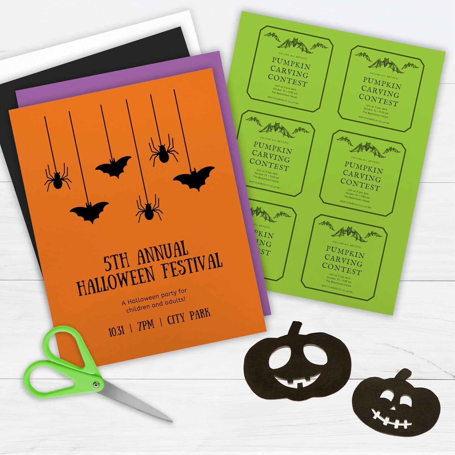 imagePrintWorks Halloween Paper 85quot x 11quot  300 Sheets  5 Assorted Colors  Ideal for School ampamp Craft Projects  Made in the USA  FSC Certified  24 lb89 gsm ampamp 28 lb105 gsm 00582