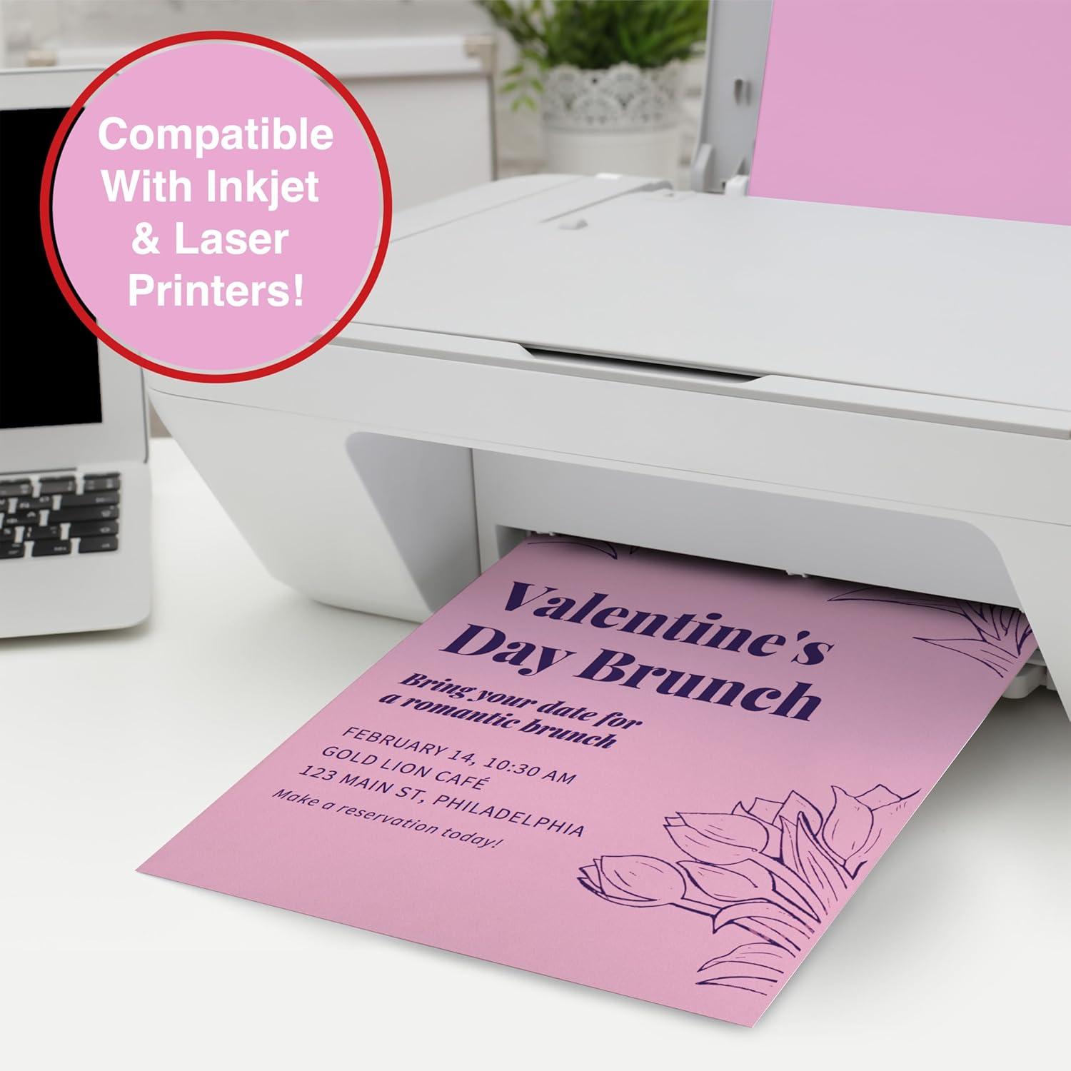 imagePrintWorks Valentine Cardstock 85quot x 11quot  50 Sheets  3 Assorted Colors Red Pink ampamp White  Ideal for School ampamp Craft Projects  67 lb147 gsm ampamp 65 lb176 gsm  Made in the USA 00652