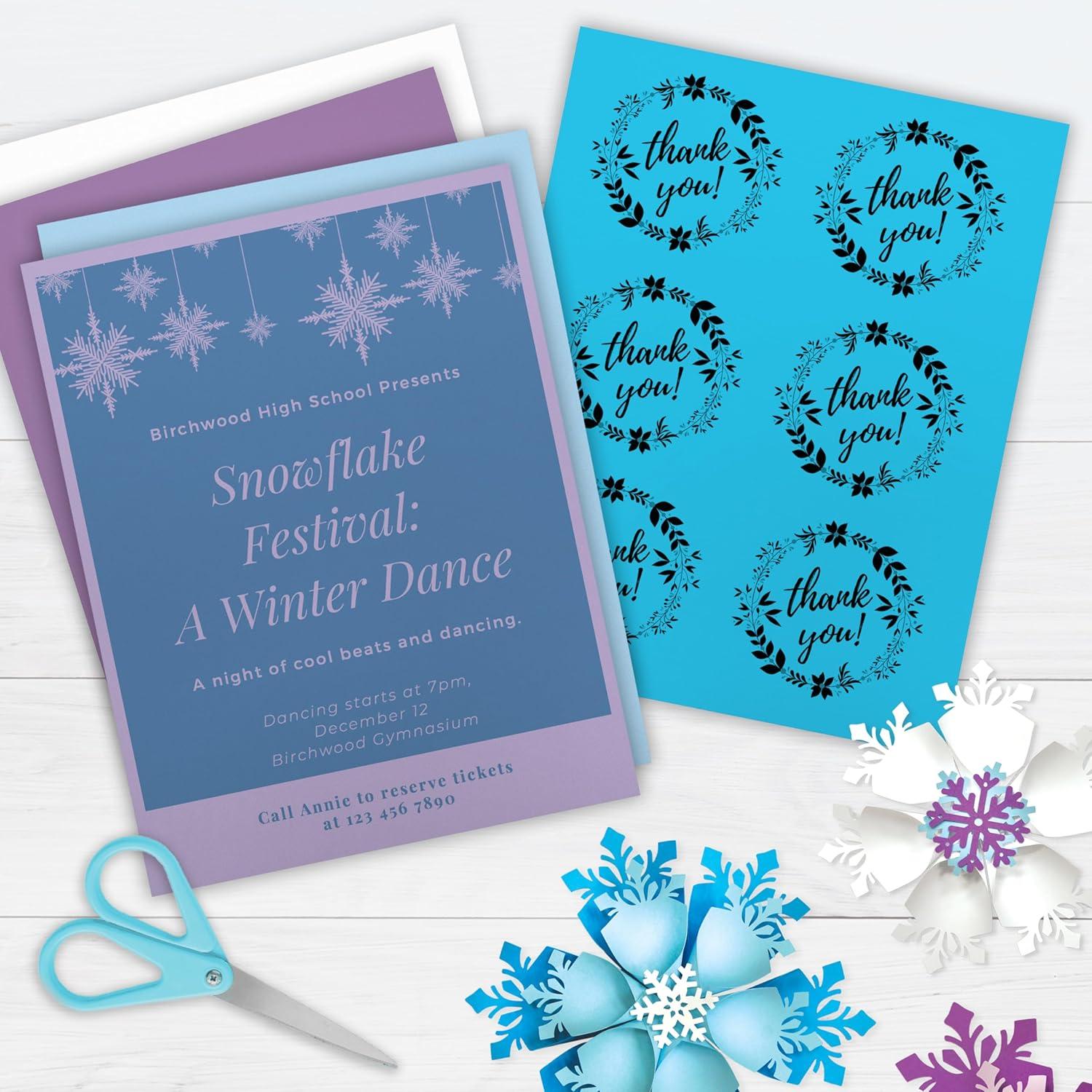 imagePrintWorks Winter Wonderland Cardstock 85quot x 11quot  200 Sheets  5 Assorted Winter Card Stock Colors  Ideal for School ampamp Craft Projects  67 lb147 gsm ampamp 65 lb176 gsm  Made in the USA 00599