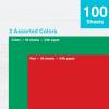 Crafted by PrintWorks Christmas Paper 8.5″ x 11″ – 100 Sheets – Red and Green Paper – Ideal for School & Craft Projects – Made in the USA – 24 lb/89 gsm – Printer and Copier Compatible (00575)