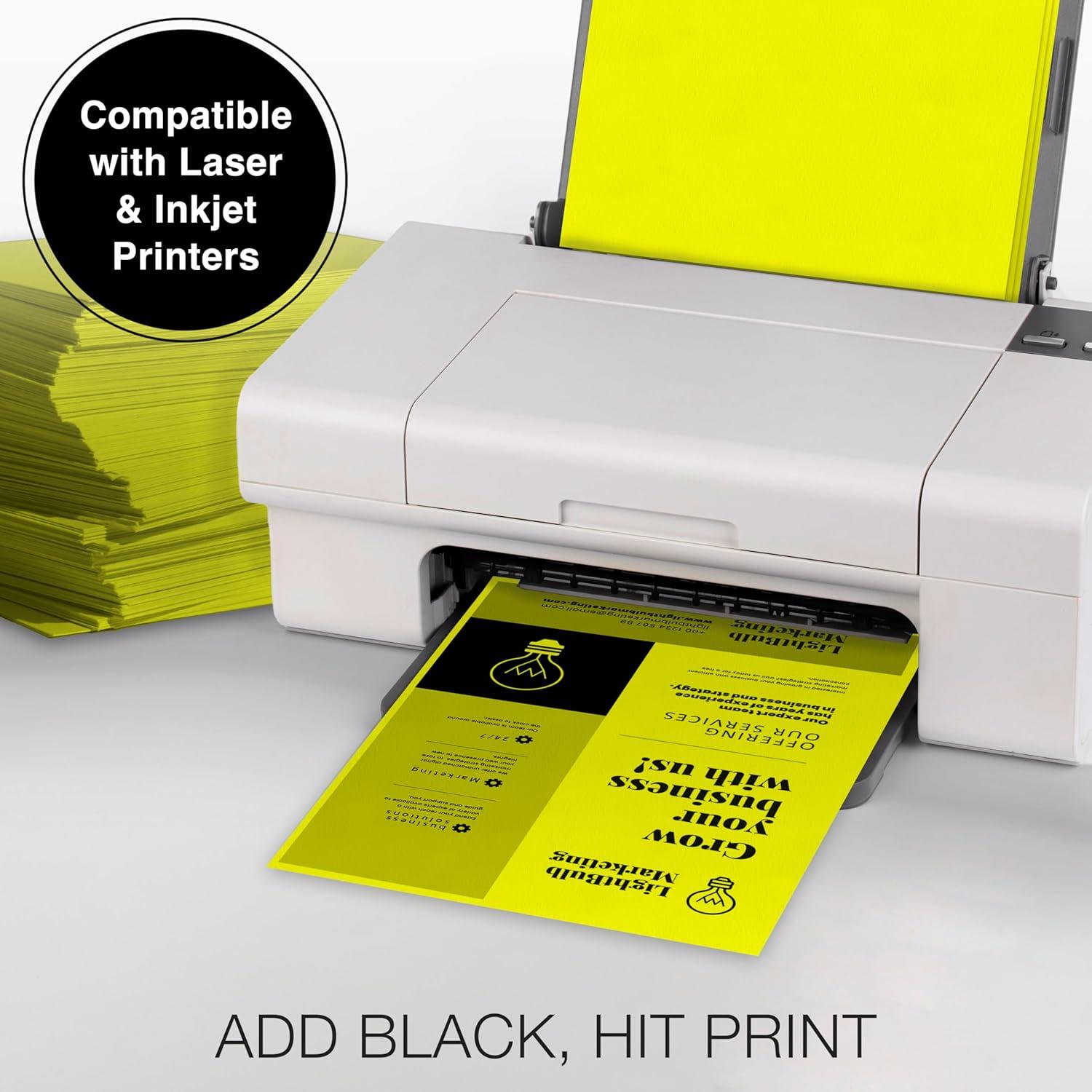 imagePrintWorks Bright Red Colored Cardstock 85 x 11  65 lb176 gsm  250 Sheets  Made in the USA  FSC Certified  AcidFree ampamp FadeResistant  Printer ampamp Cut Machine Compatible 00117Lemon Yellow