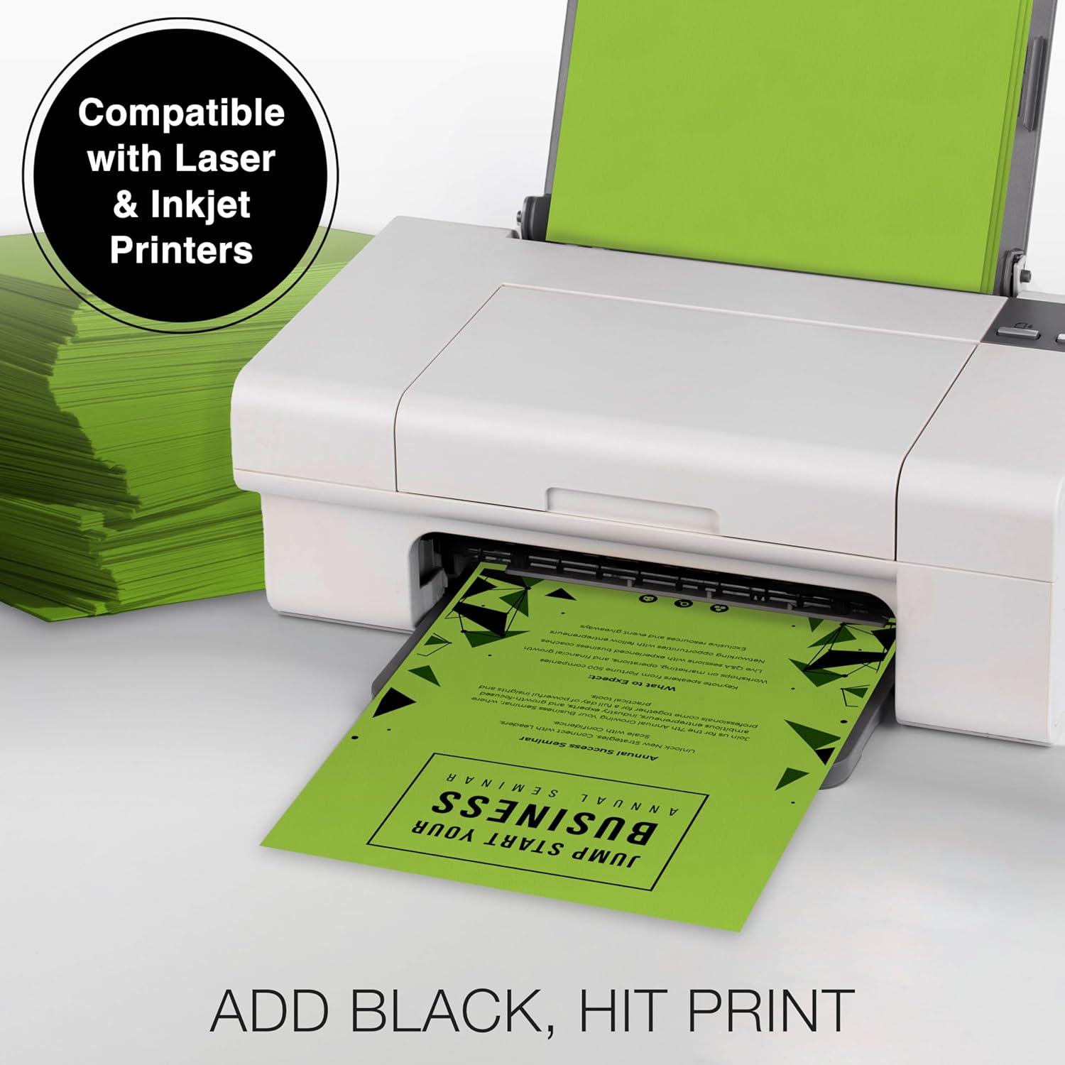 imagePrintWorks Bright Red Colored Cardstock 85 x 11  65 lb176 gsm  250 Sheets  Made in the USA  FSC Certified  AcidFree ampamp FadeResistant  Printer ampamp Cut Machine Compatible 00117Emerald Green