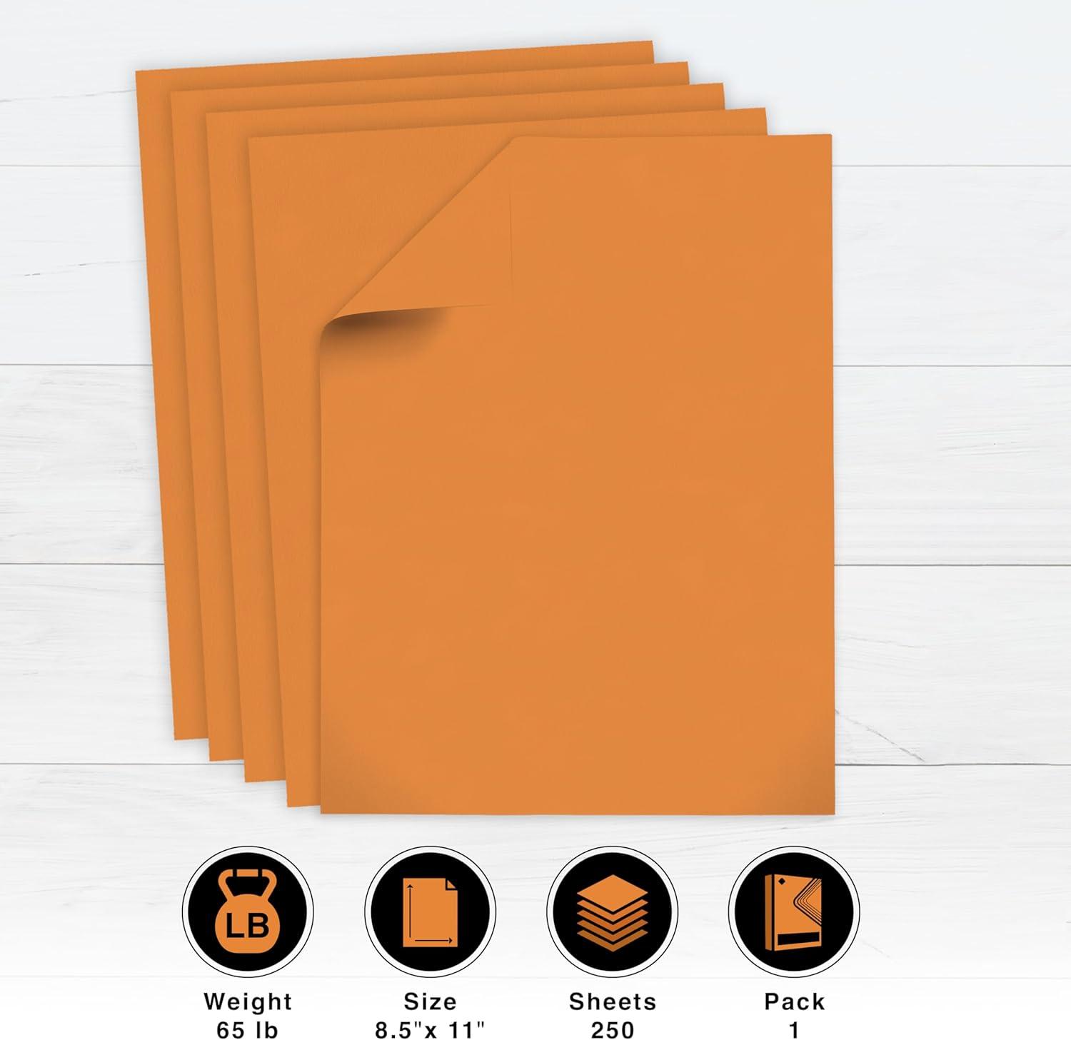 imagePrintWorks Bright Red Colored Cardstock 85 x 11  65 lb176 gsm  250 Sheets  Made in the USA  FSC Certified  AcidFree ampamp FadeResistant  Printer ampamp Cut Machine Compatible 00117Orange