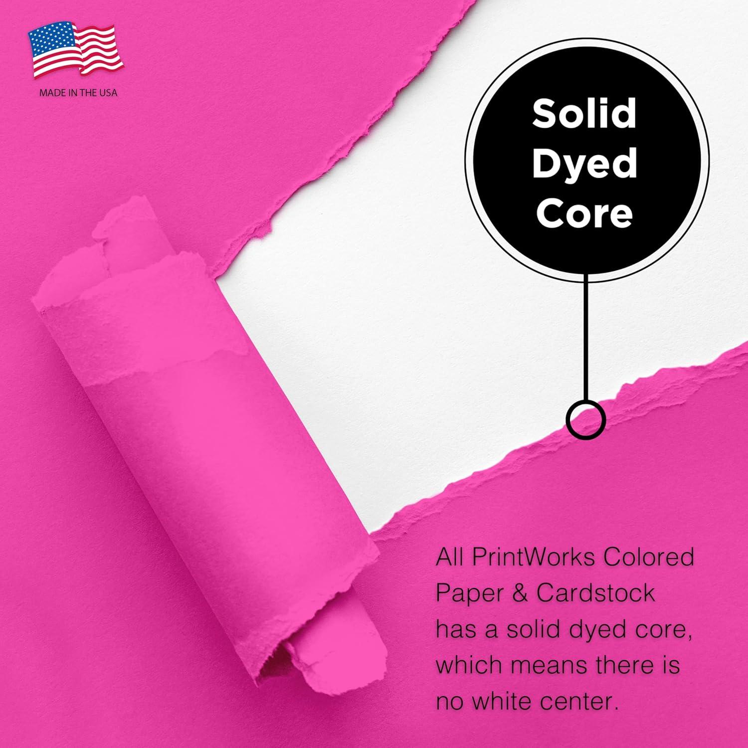 imagePrintWorks Bright Red Colored Cardstock 85 x 11  65 lb176 gsm  250 Sheets  Made in the USA  FSC Certified  AcidFree ampamp FadeResistant  Printer ampamp Cut Machine Compatible 00117Fuchsia Pink