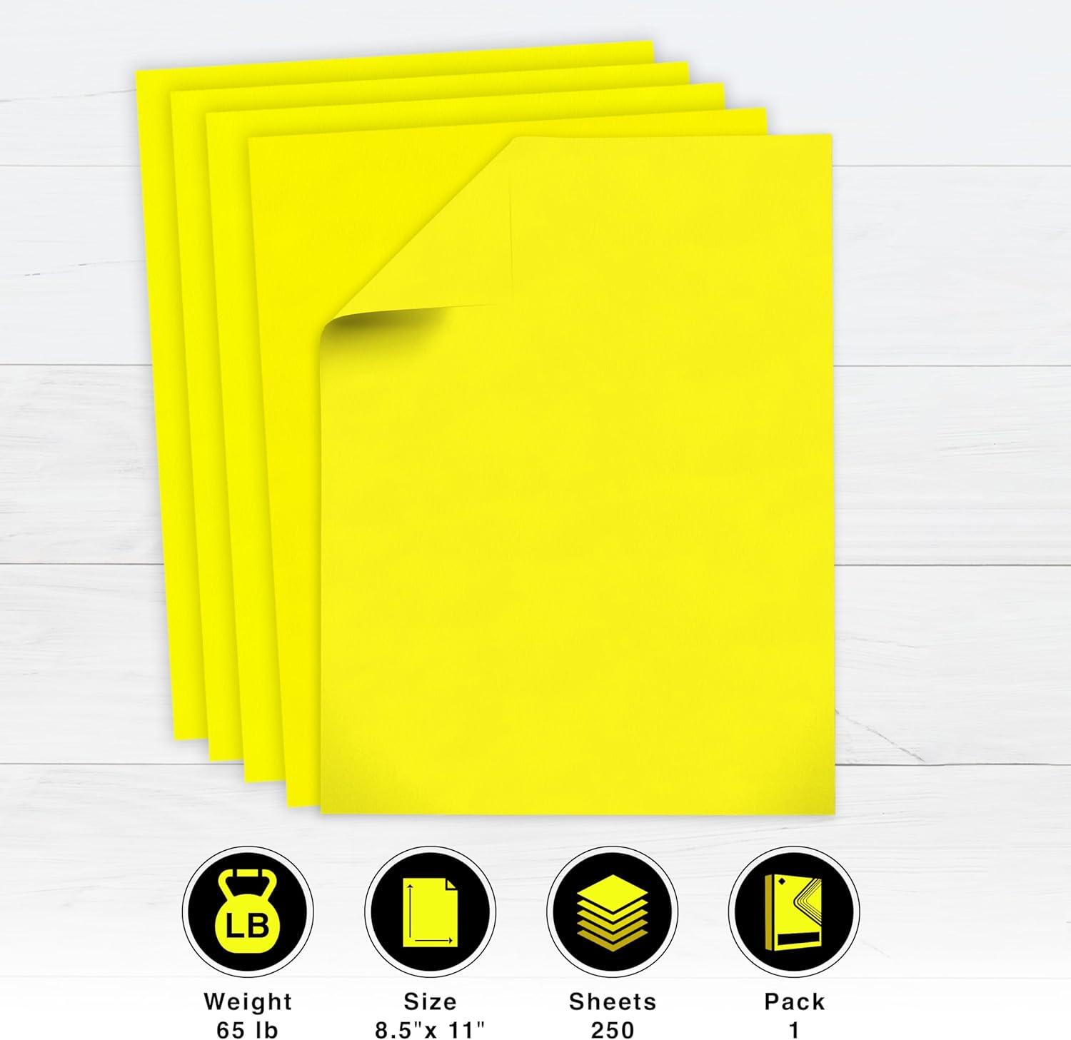 imagePrintWorks Bright Red Colored Cardstock 85 x 11  65 lb176 gsm  250 Sheets  Made in the USA  FSC Certified  AcidFree ampamp FadeResistant  Printer ampamp Cut Machine Compatible 00117Lemon Yellow