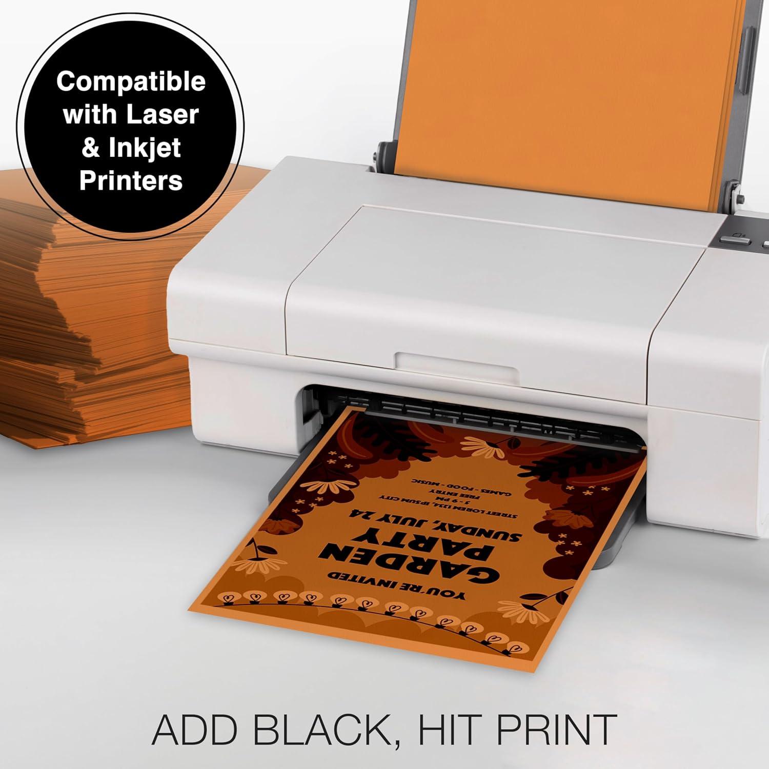 imagePrintWorks Bright Red Colored Cardstock 85 x 11  65 lb176 gsm  250 Sheets  Made in the USA  FSC Certified  AcidFree ampamp FadeResistant  Printer ampamp Cut Machine Compatible 00117Orange