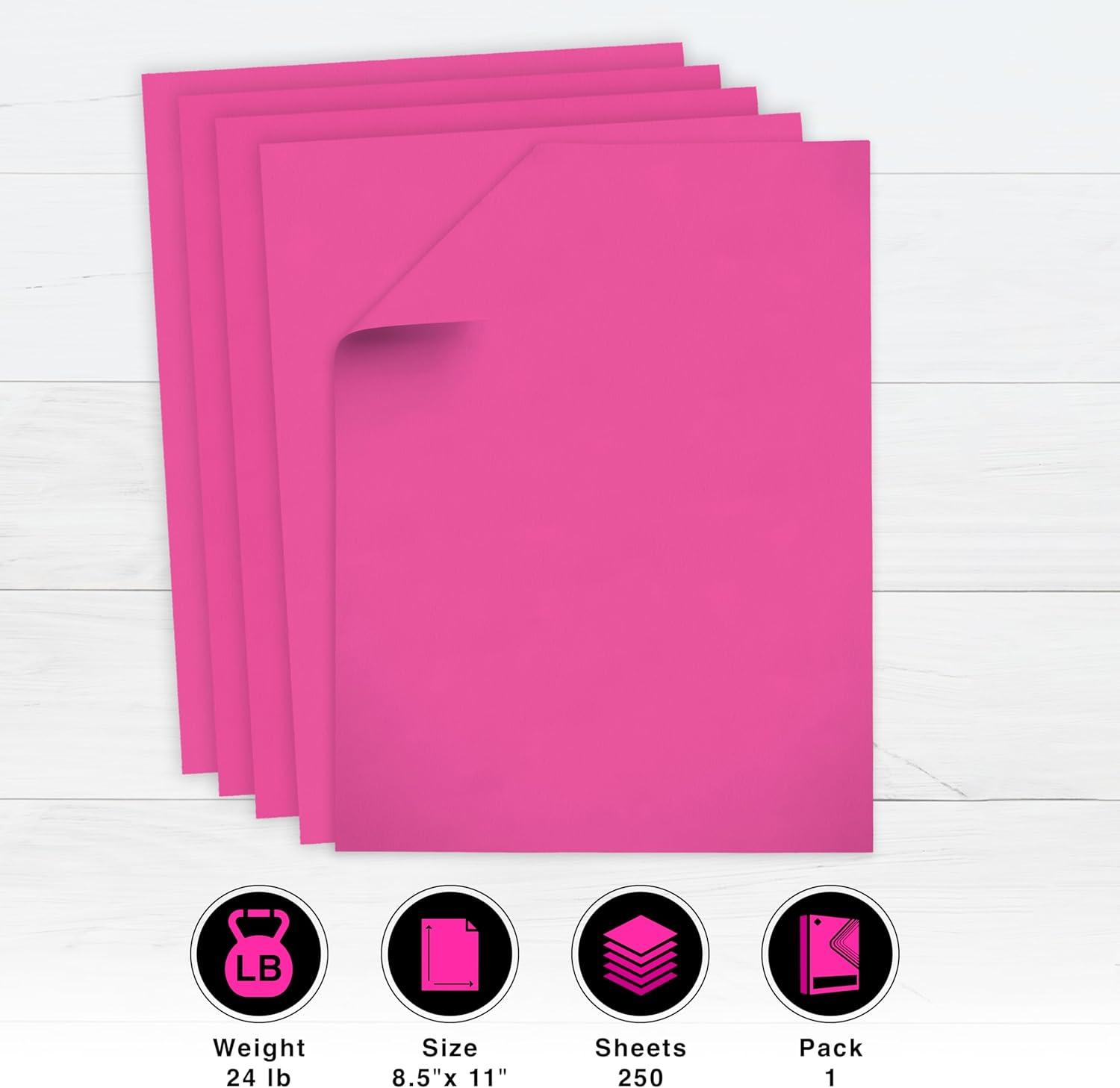 imagePrintWorks Bright Red Colored Cardstock 85 x 11  65 lb176 gsm  250 Sheets  Made in the USA  FSC Certified  AcidFree ampamp FadeResistant  Printer ampamp Cut Machine Compatible 00117Fuchsia Pink