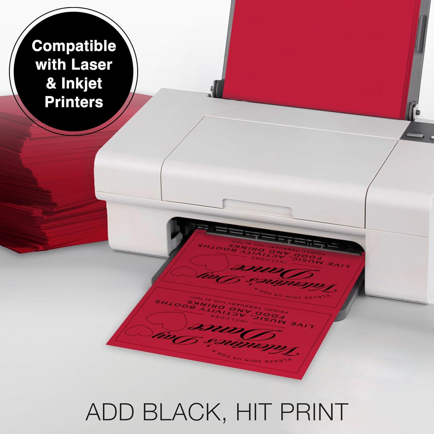 imagePrintWorks Bright Red Colored Cardstock 85 x 11  65 lb176 gsm  250 Sheets  Made in the USA  FSC Certified  AcidFree ampamp FadeResistant  Printer ampamp Cut Machine Compatible 00117Red