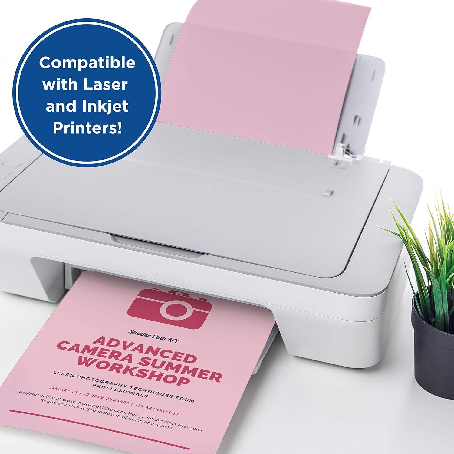imagePrintWorks Bright Cardstock 85quot x 11quot  50 Sheets  5 Assorted Primary Colors  Ideal for School ampamp Craft Projects  65 lb176 gsm  Made in the USA  FSC Certified 00682Pastel