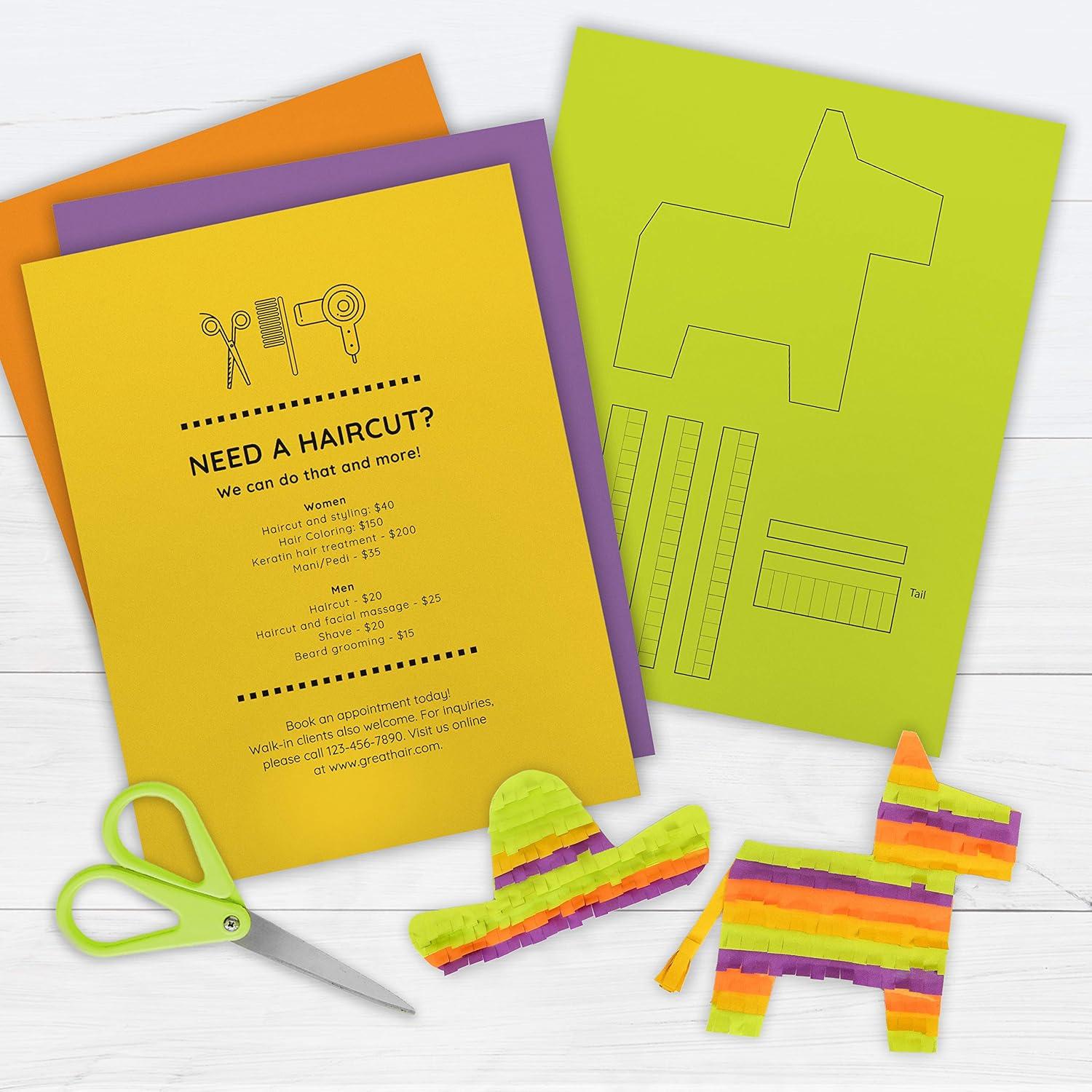 imagePrintWorks Bright Cardstock 85quot x 11quot  50 Sheets  5 Assorted Primary Colors  Ideal for School ampamp Craft Projects  65 lb176 gsm  Made in the USA  FSC Certified 00682Fiesta