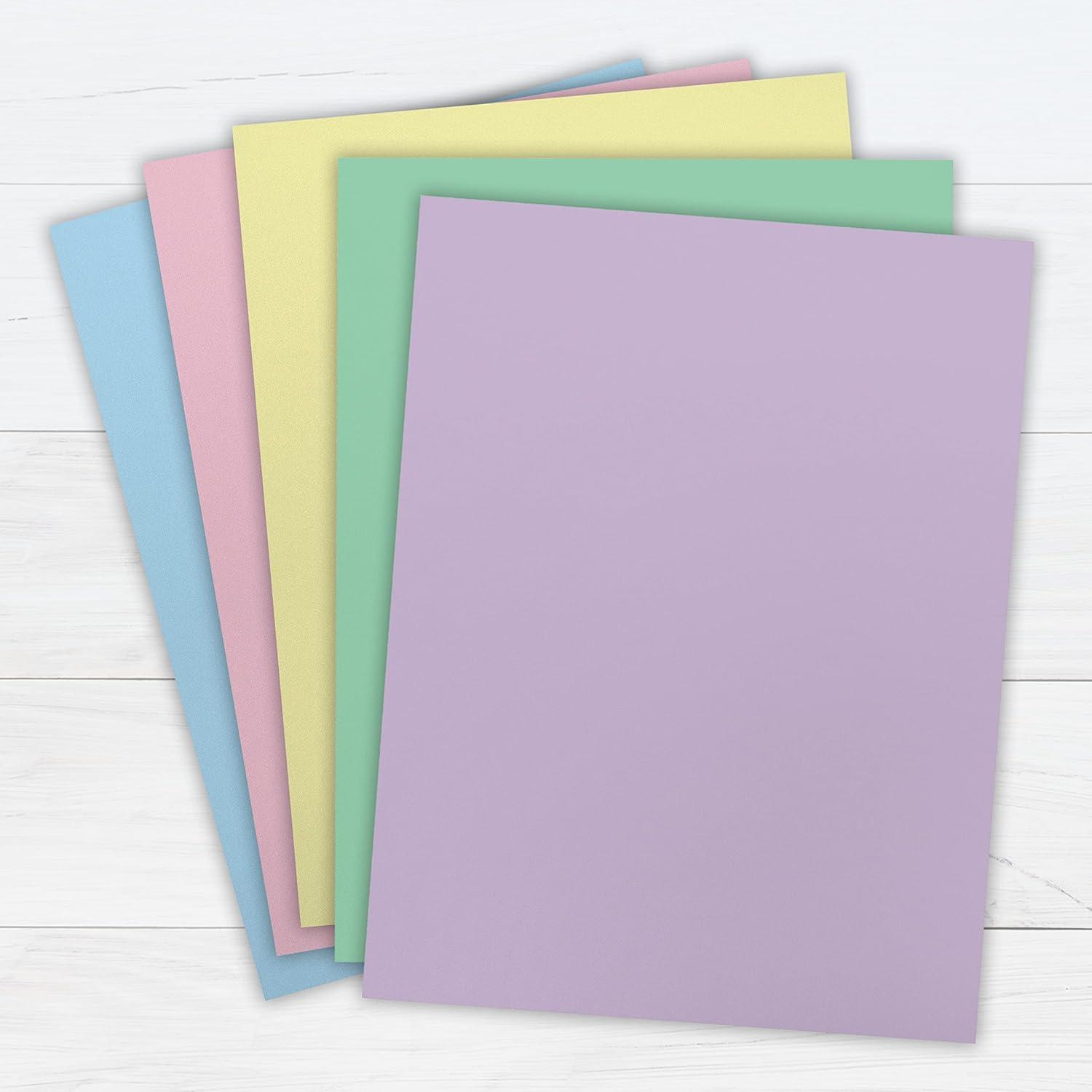 imagePrintWorks Bright Cardstock 85quot x 11quot  50 Sheets  5 Assorted Primary Colors  Ideal for School ampamp Craft Projects  65 lb176 gsm  Made in the USA  FSC Certified 00682Pastel