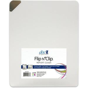 DocIt Flip n’ Clip Report Cover with Swing Clip, Works with Portrait or Landscape Presentations, Holds 25 Sheets, 6-Pack, Frosted (00721-C)(1 Count (Pack of 1))
