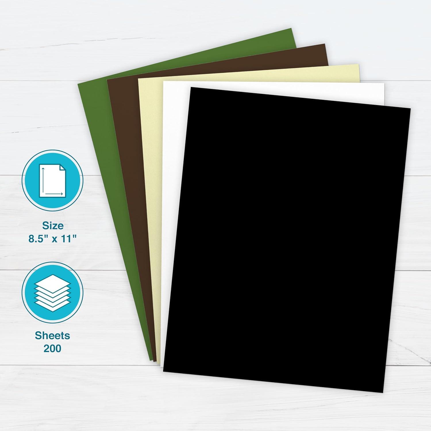 imagePrintWorks Earth Tones Cardstock Paper 85quot x 11quot  200 Sheets  5 Assorted Earth Tone Colors  Ideal for School ampamp Craft Projects  67 lb147 gsm ampamp 65 lb176 gsm  Made in the USA 00603