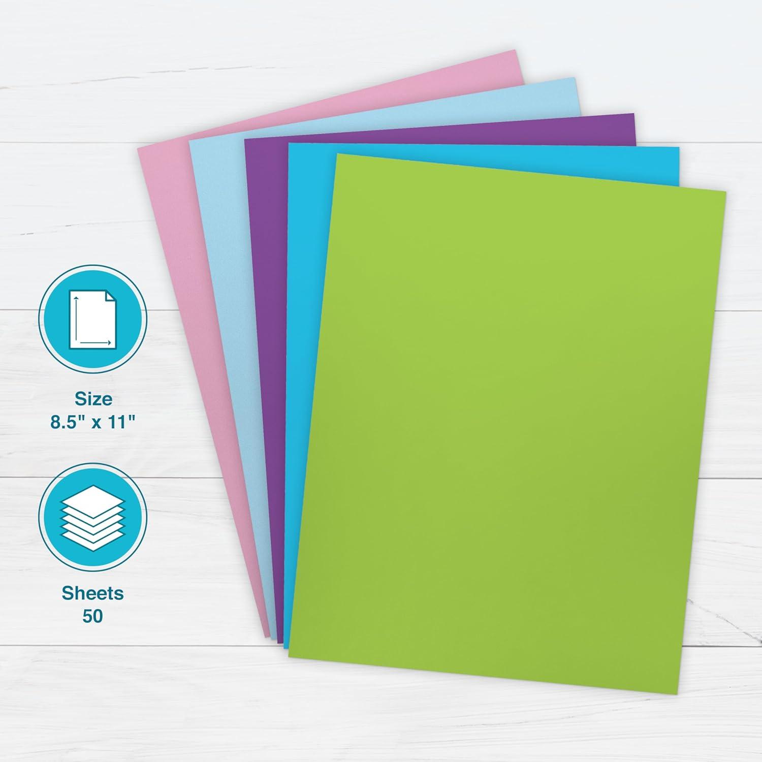 imagePrintWorks Fantasy Land Cardstock Paper 85quot x 11quot  50 Sheets  5 Assorted Fantasy Colors  Ideal for School ampamp Craft Projects  67 lb147 gsm ampamp 65 lb176 gsm  Made in the USA 00664
