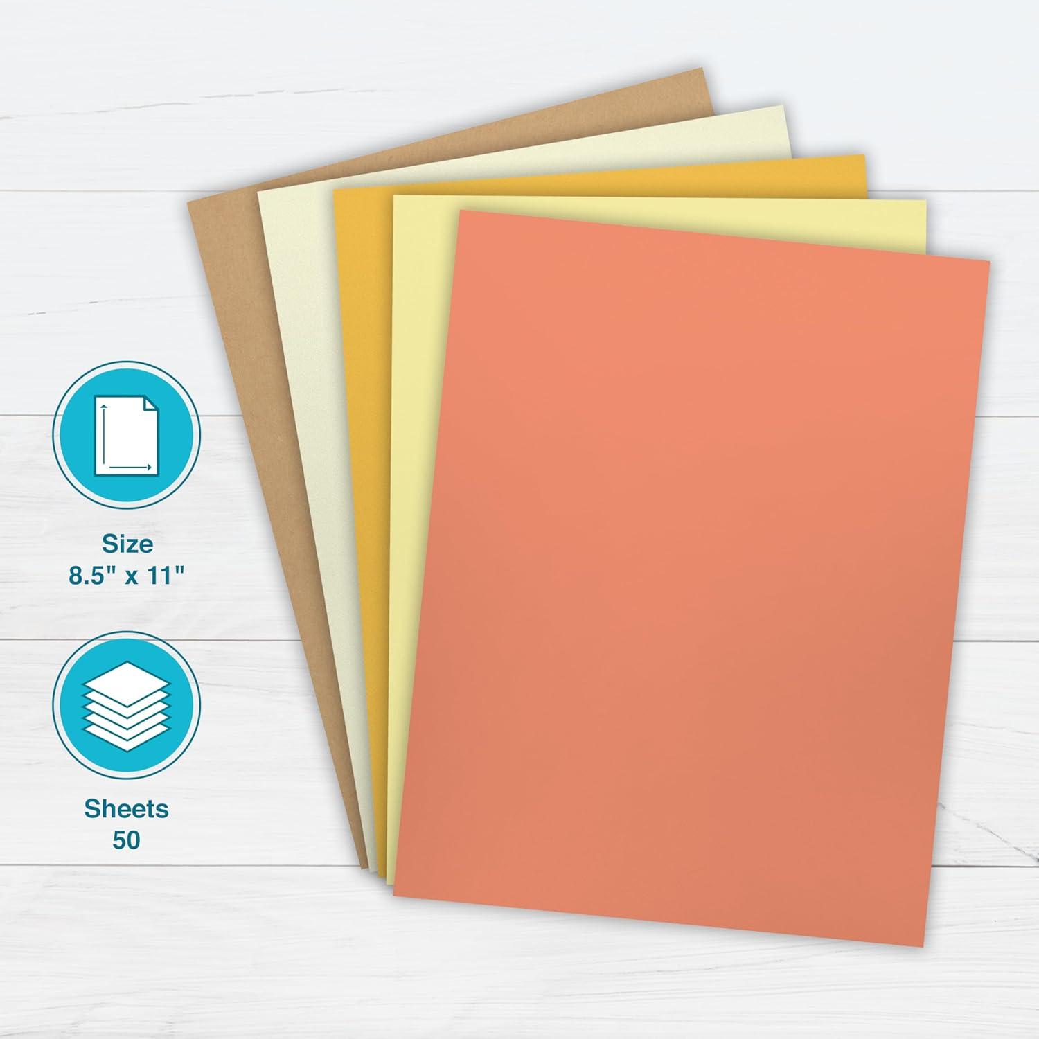 imagePrintWorks Groovy Cardstock Paper 85quot x 11quot  50 Sheets  5 Assorted Kraft ampamp Warm Colors  Ideal for School ampamp Craft Projects  67 90 ampamp 65 lb  Made in the USA 00694
