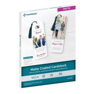 PrintWorks White Matte Cardstock 8.5″ x 11″ – 50 Sheets – 199 gsm Paper/110 lb Cardstock – Prints Like Matte Photo Paper – Ideal for School & Crafts – Photo Card Stock Made in the USA (00567)