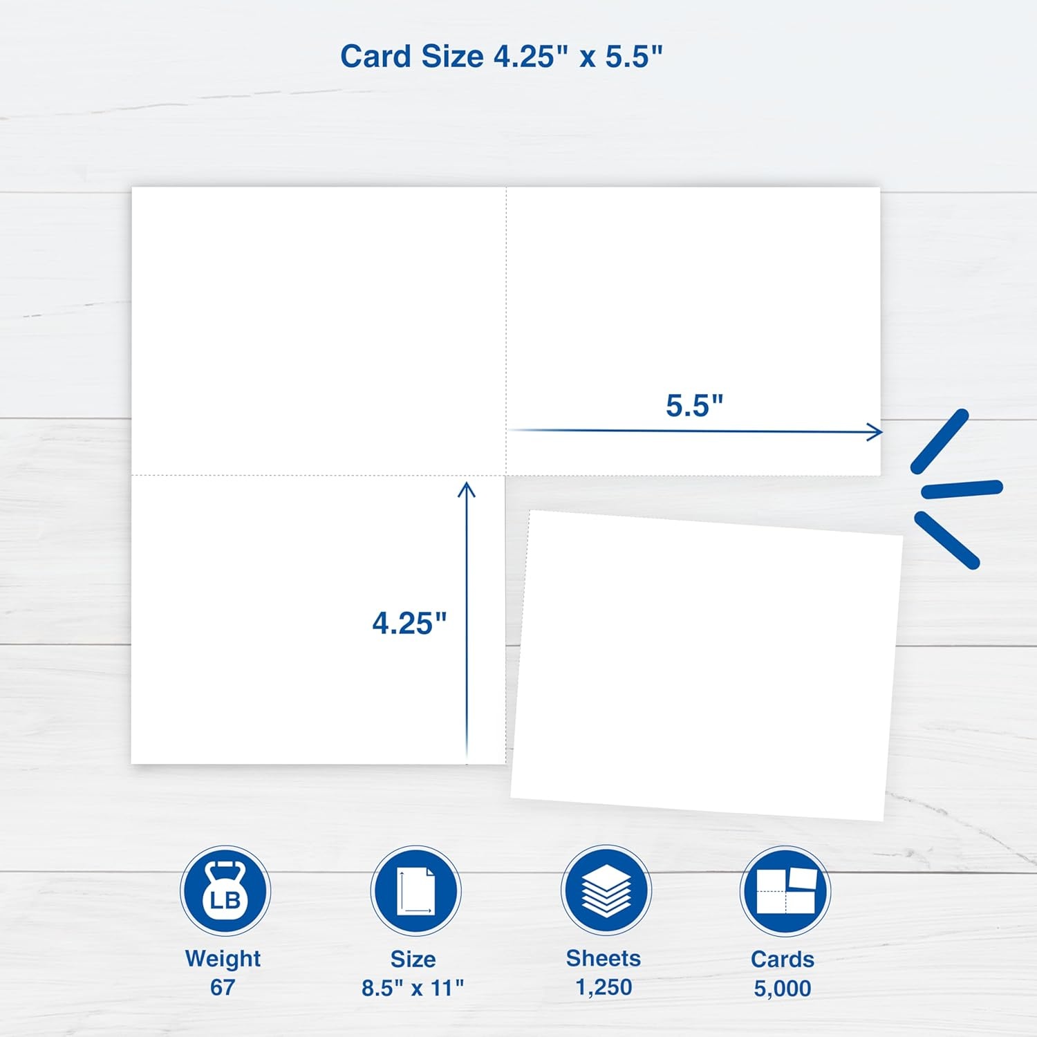 image:imagePrintWorks Blank Printable Postcards for Mailing amp Printing 5000 Cards 425 x 55 Post Card Size 4 per Sheet 1250 Sheets 85 x 11 Made in the USA No Envelope Needed White 04299C1250 Sheets